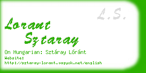 lorant sztaray business card